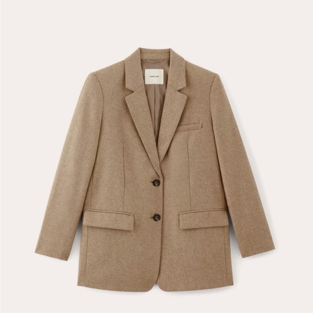 New Everlane oversized beige blazer in wool, size 0